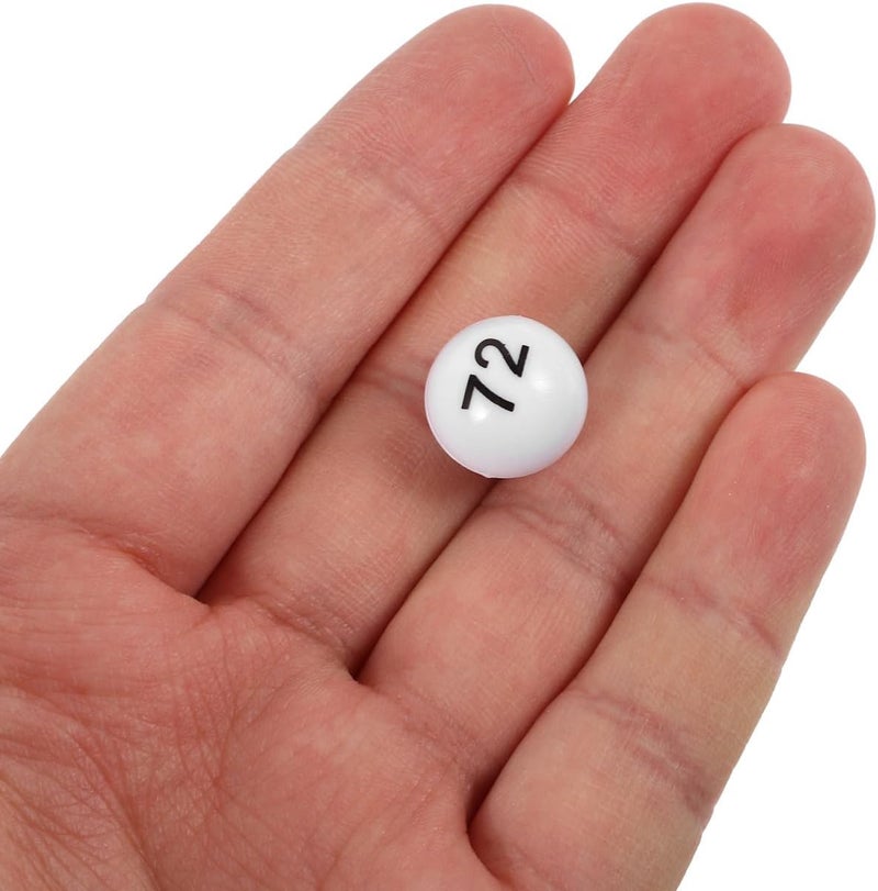 VICASKY Bingo Balls Only Ball Replacement Entertainment Plastic White Machine Tickets Game Boards Raffle Numbers 1-75 Numbered Mini Small 75pcs Props Easy to Find No Fading Lightweight - Image 2